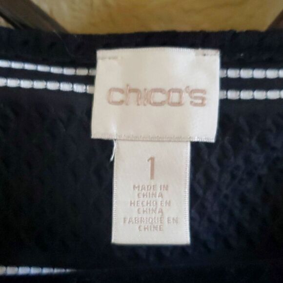 CHICO'S Striped Sheath Dress - Size 1 - Picture 6 of 7